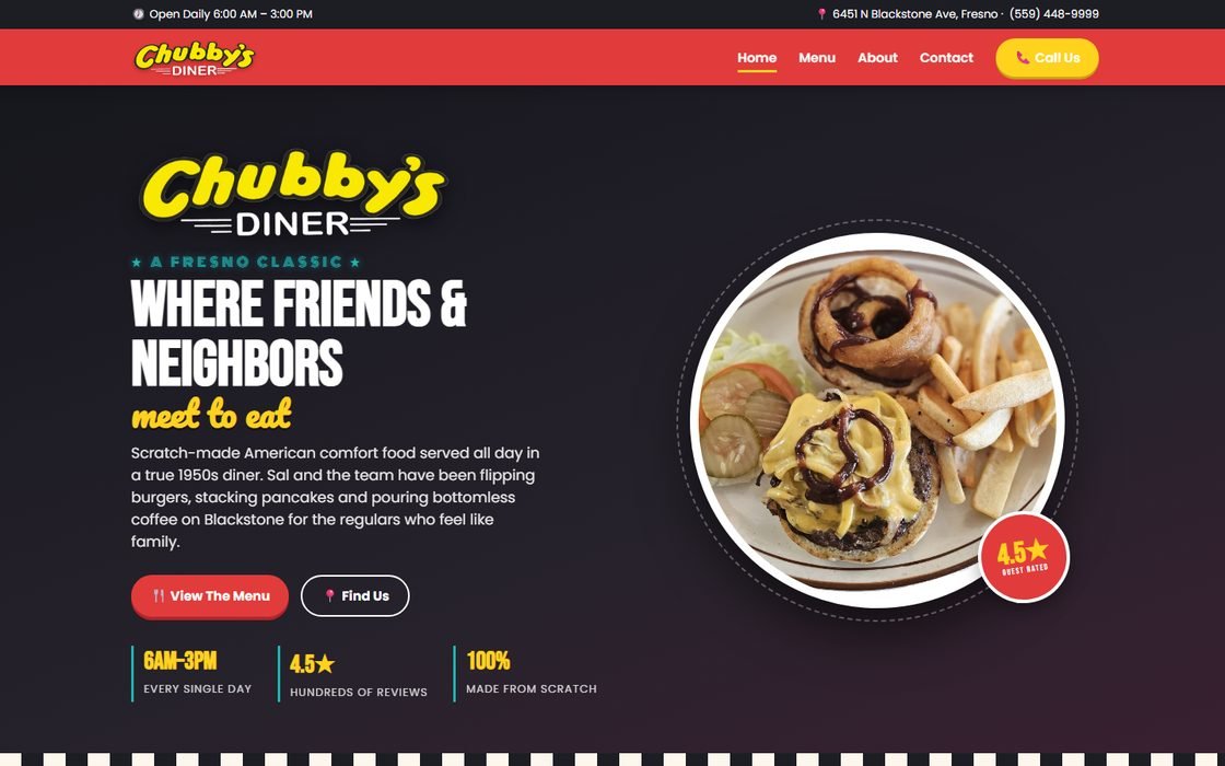 Chubby's Diner website