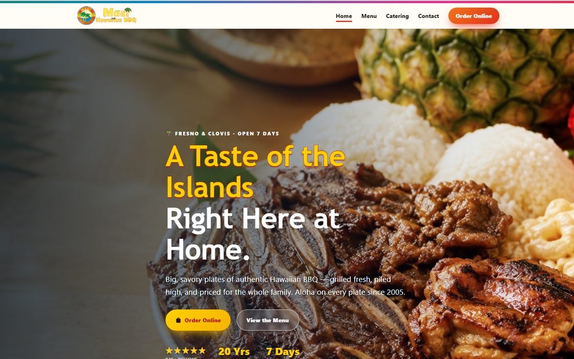 Maui Hawaiian BBQ website