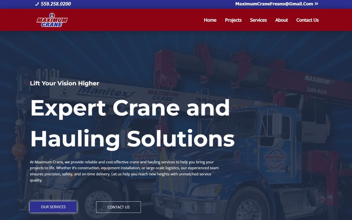 Maximum Crane website