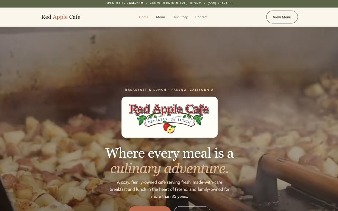 Red Apple Café website